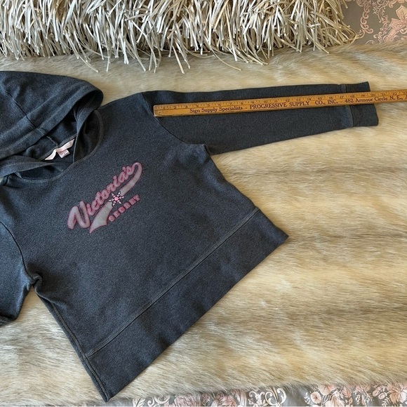 Vintage 2003 VICTORIA’S SECRET Gray Ling Sleeve Pullover Hoodie Logo Snowflake S - Picture 9 of 10